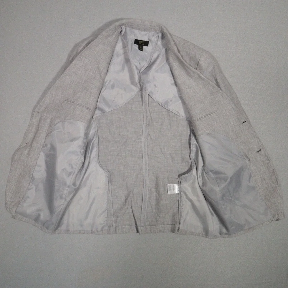 Club Room Blazer Sport Coat Luxury Lightweight Breathable Grey Linen L 42-44R
